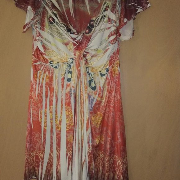 One World size Medium Tunic Flutter Short Sleeve Top-lovely! - Picture 2 of 5